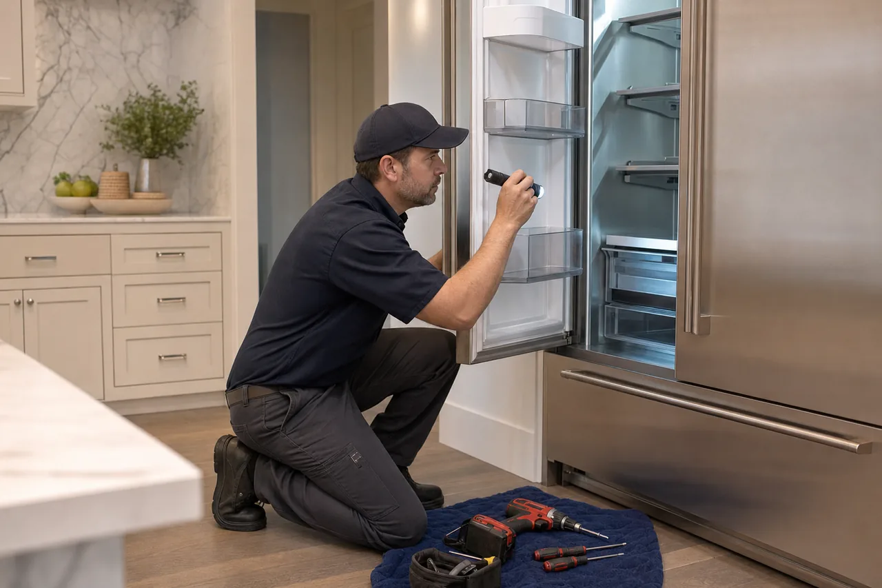 A Harrison kitchen with a built-in Sub-Zero refrigerator and a Wolf range