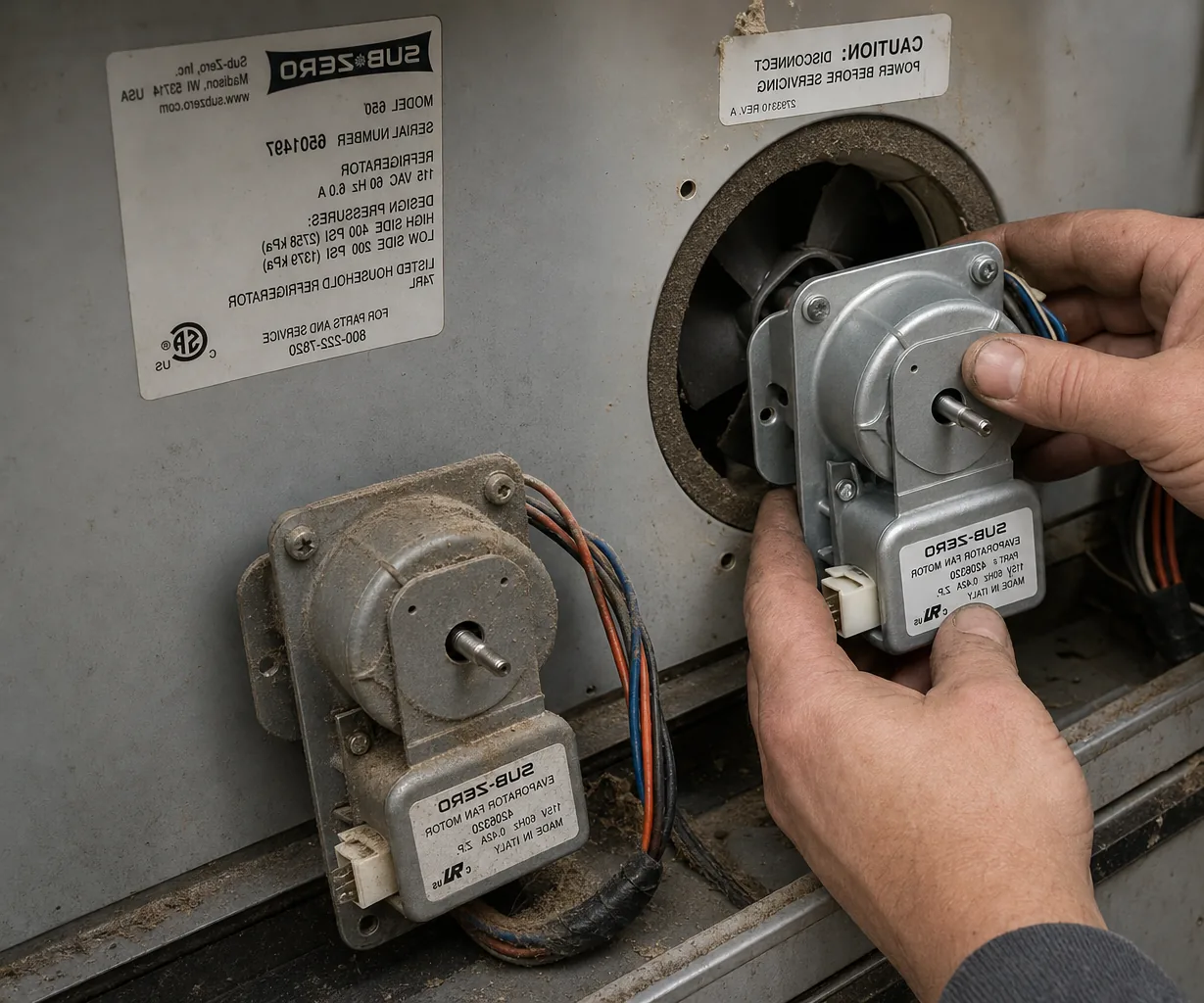 Close-up of an OEM appliance part replacement up close